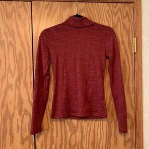 Turtle Neck Maroon/Red Long Sleeve Shirt